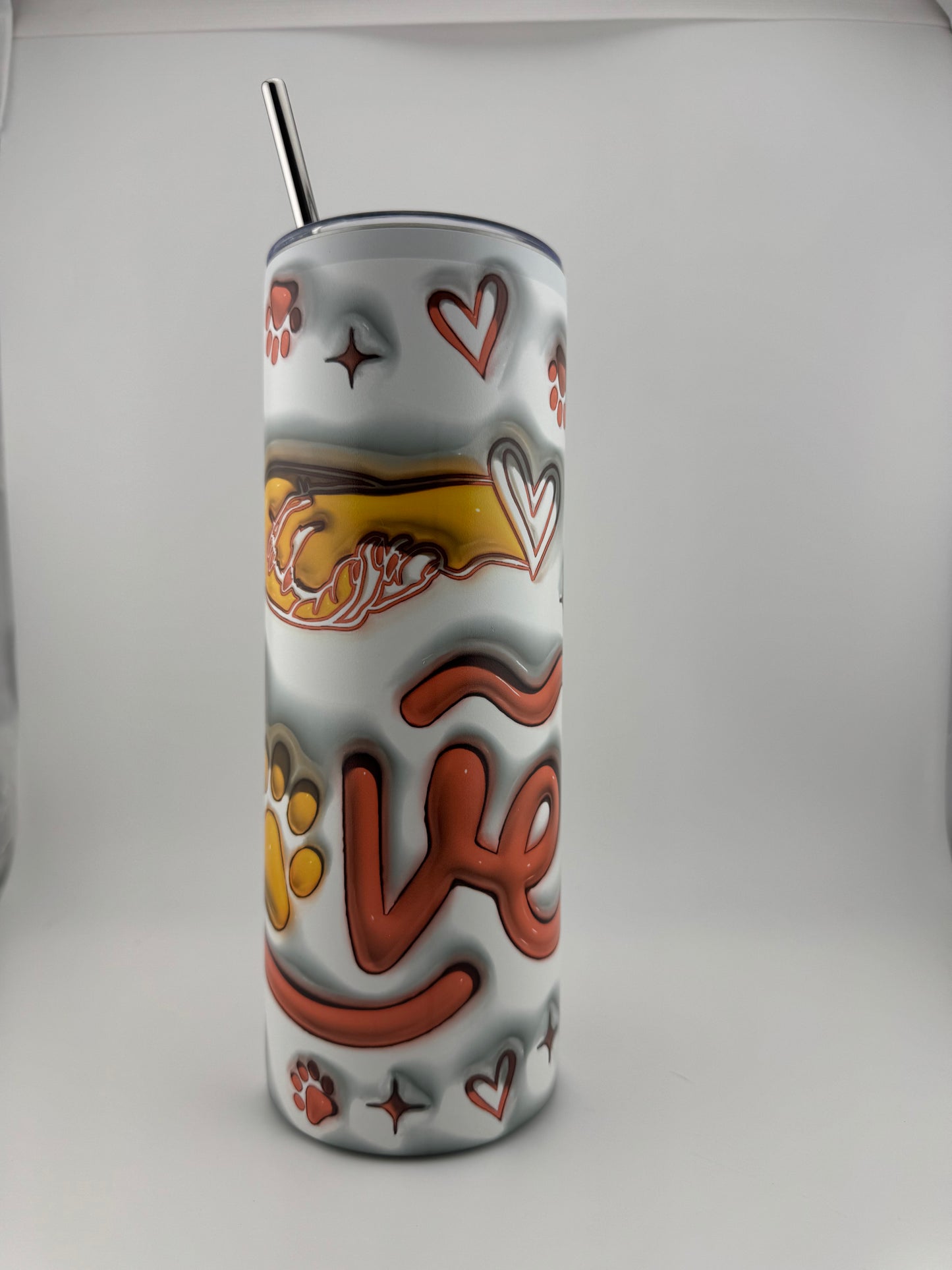 Tumbler -- 20 oz -- UV Printed -- Love Hand & Paw