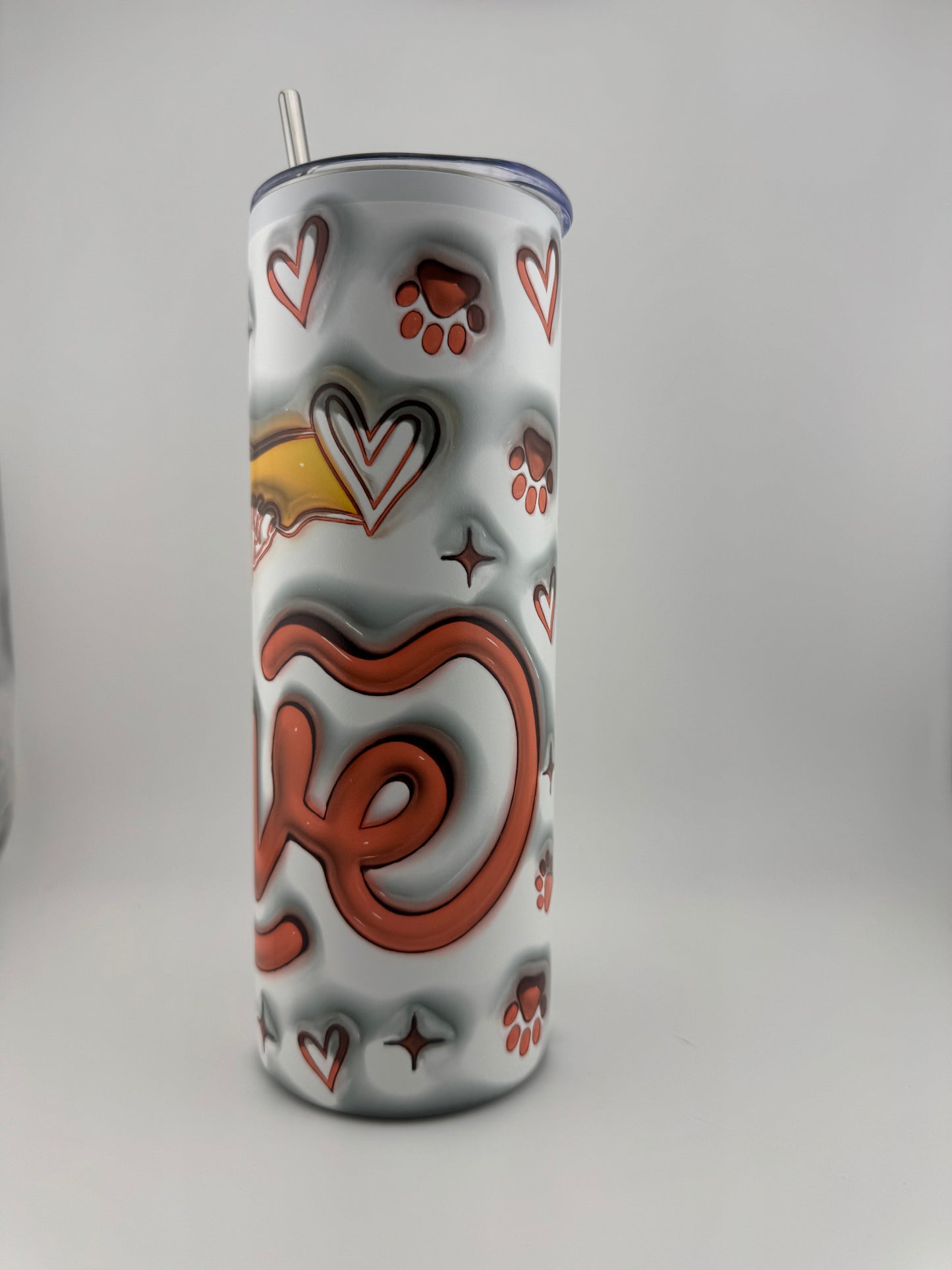 Tumbler -- 20 oz -- UV Printed -- Love Hand & Paw