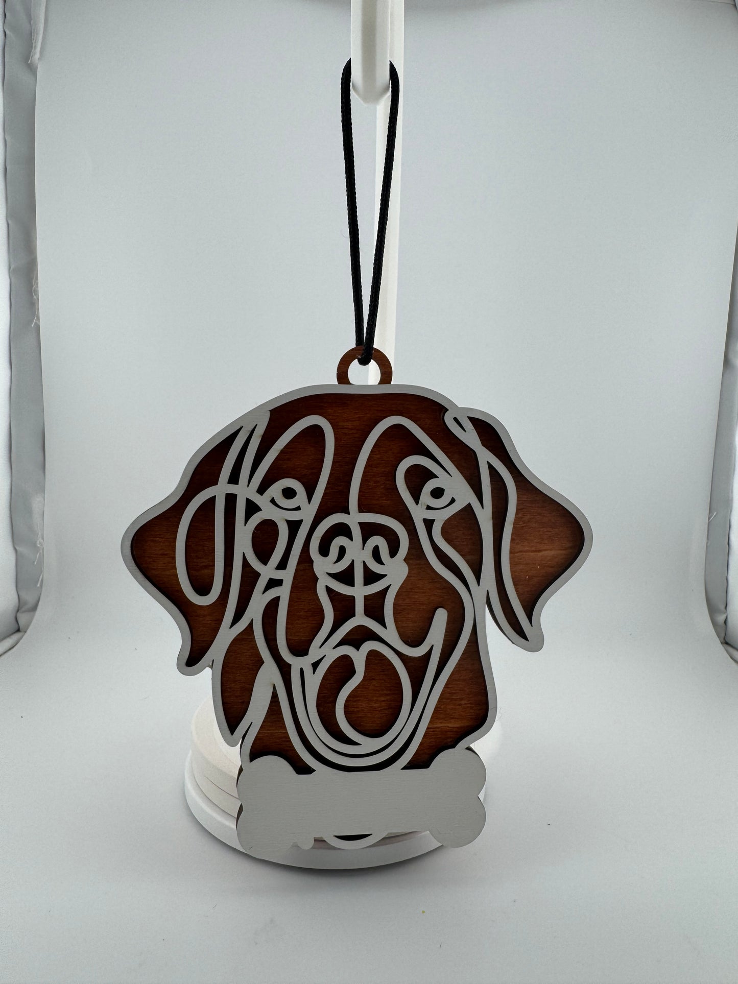 Ornament -- Laser -- Wood -- Golden Retriever -- 3 Layer -- Personalized
