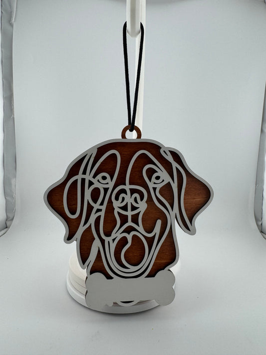 Ornament -- Laser -- Wood -- Golden Retriever -- 3 Layer -- Personalized