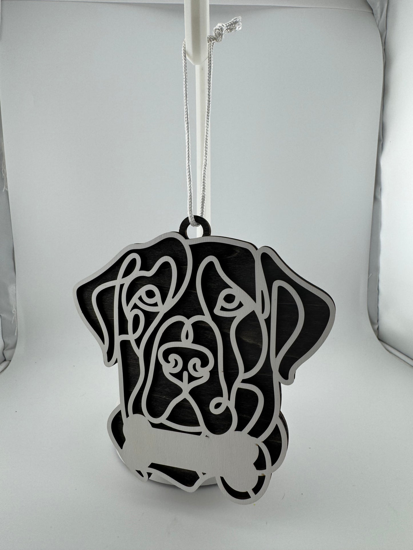 Ornament -- Laser -- Wood -- Labrador Retriever -- 3 Layer -- Personalized
