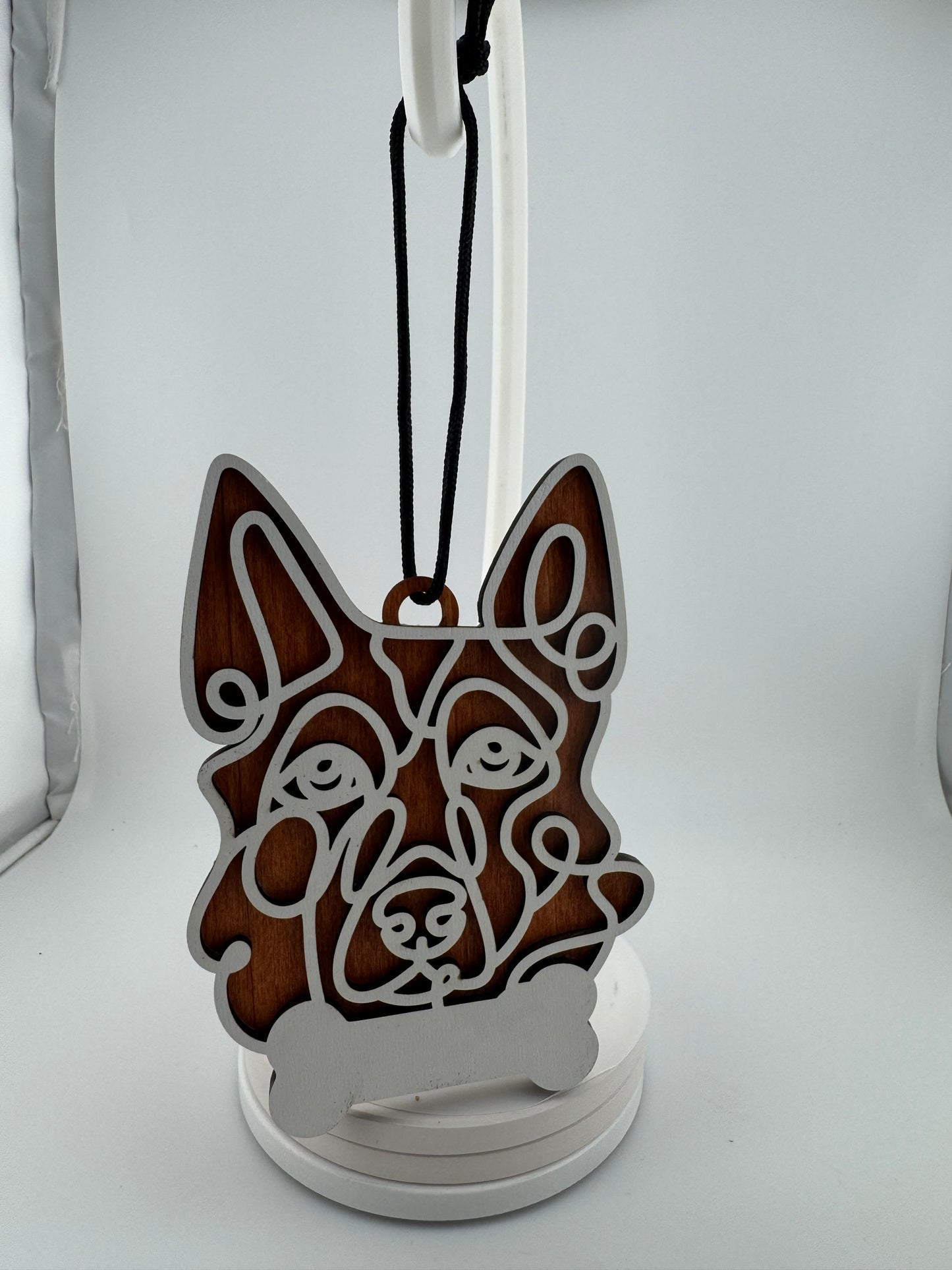 Ornament -- Laser -- Wood -- German Shepherd Dog -- 3 Layer -- Personalized