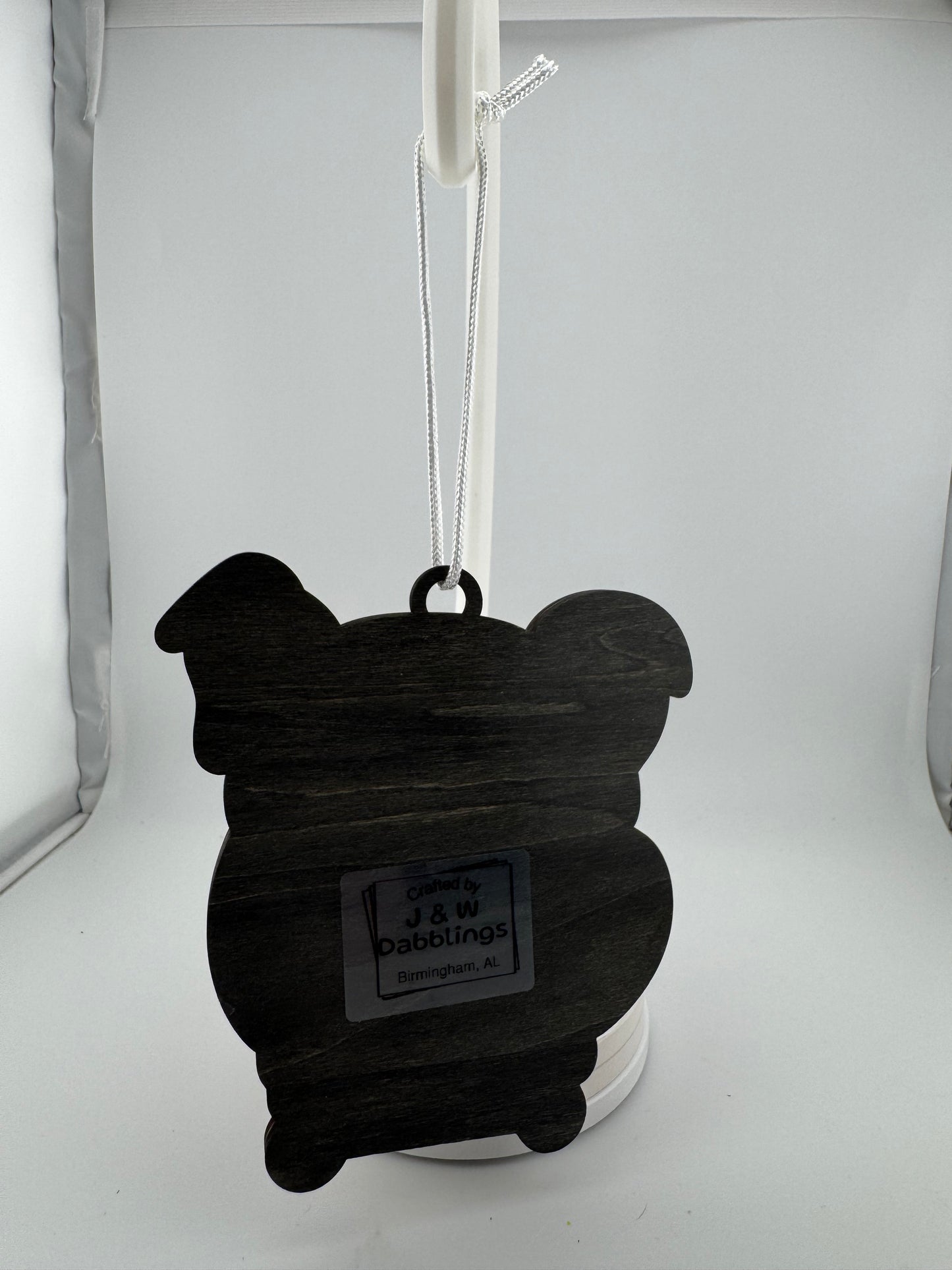 Ornament -- Laser -- Wood -- Bulldog -- 3 Layer -- Personalized