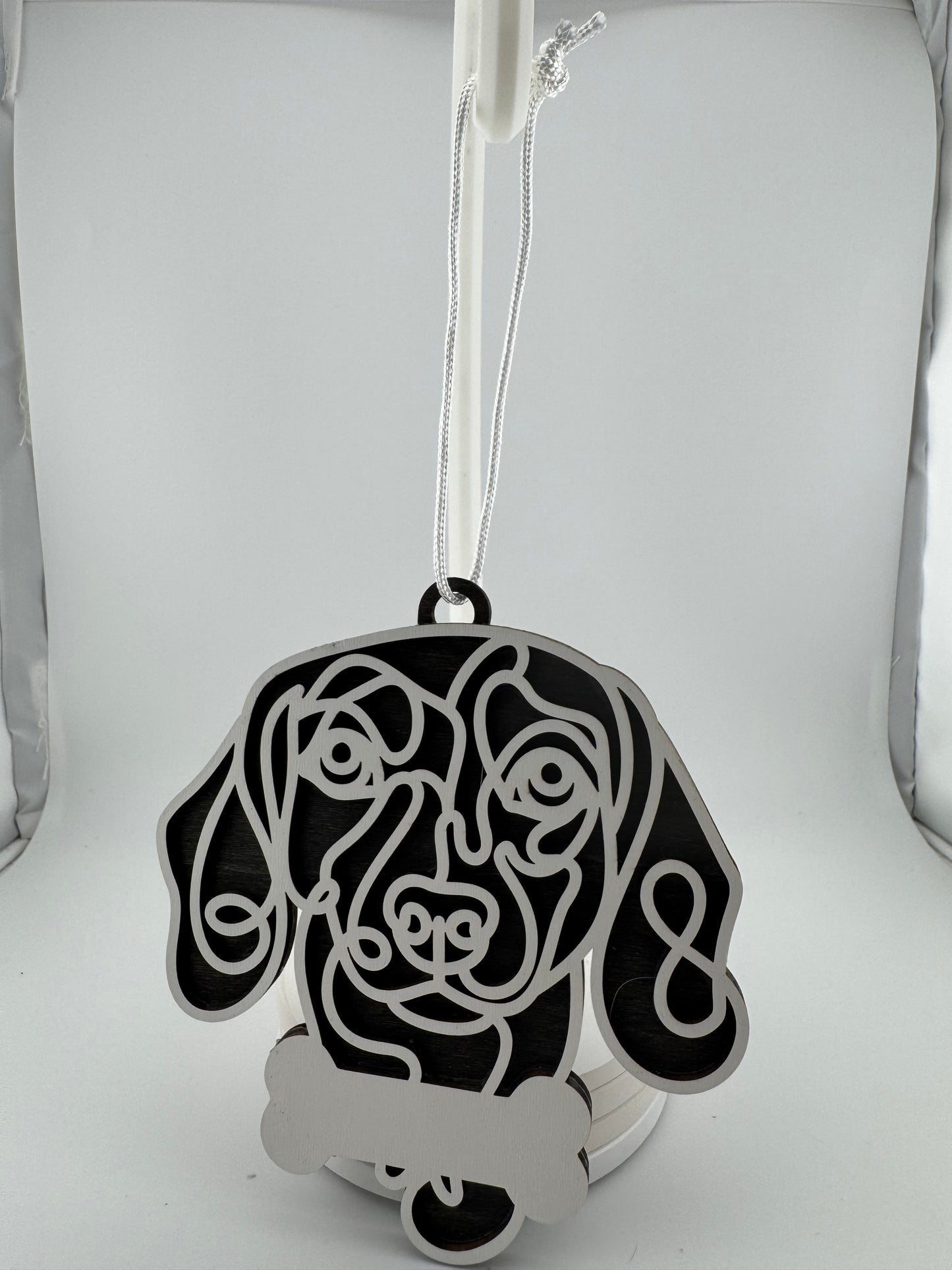 Ornament -- Laser -- Wood -- Beagle -- 3 Layer -- Personalized