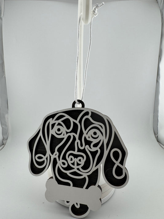 Ornament -- Laser -- Wood -- Beagle -- 3 Layer -- Personalized