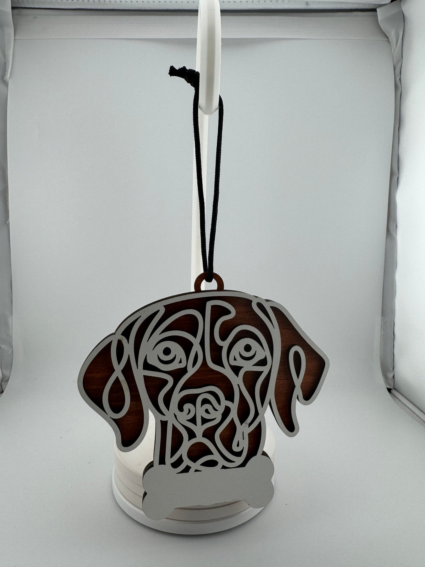 Ornament -- Laser -- Wood -- German Shorthaired Pointer -- 3 Layer -- Personalized