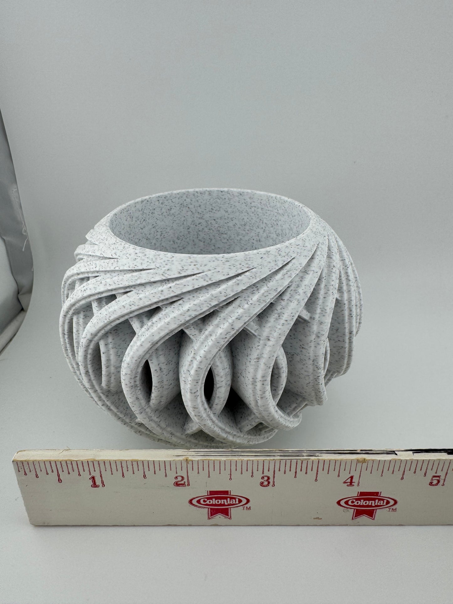 Flower Pot -- 3D Printed -- Swirly Girl