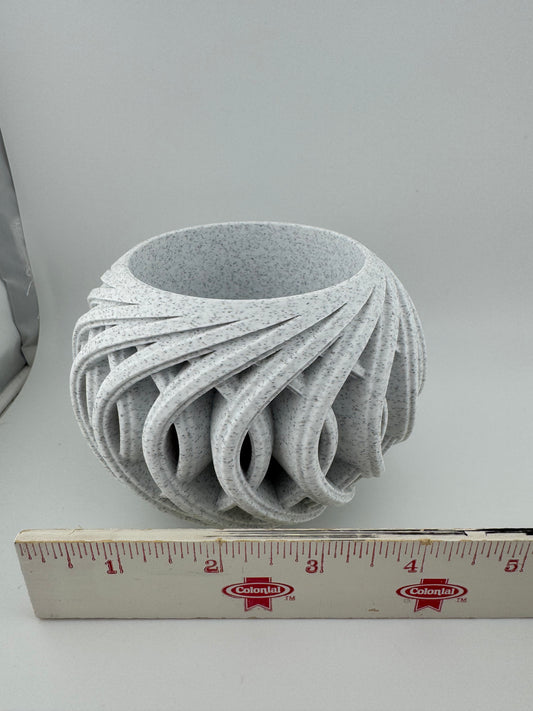 Flower Pot -- 3D Printed -- Swirly Girl