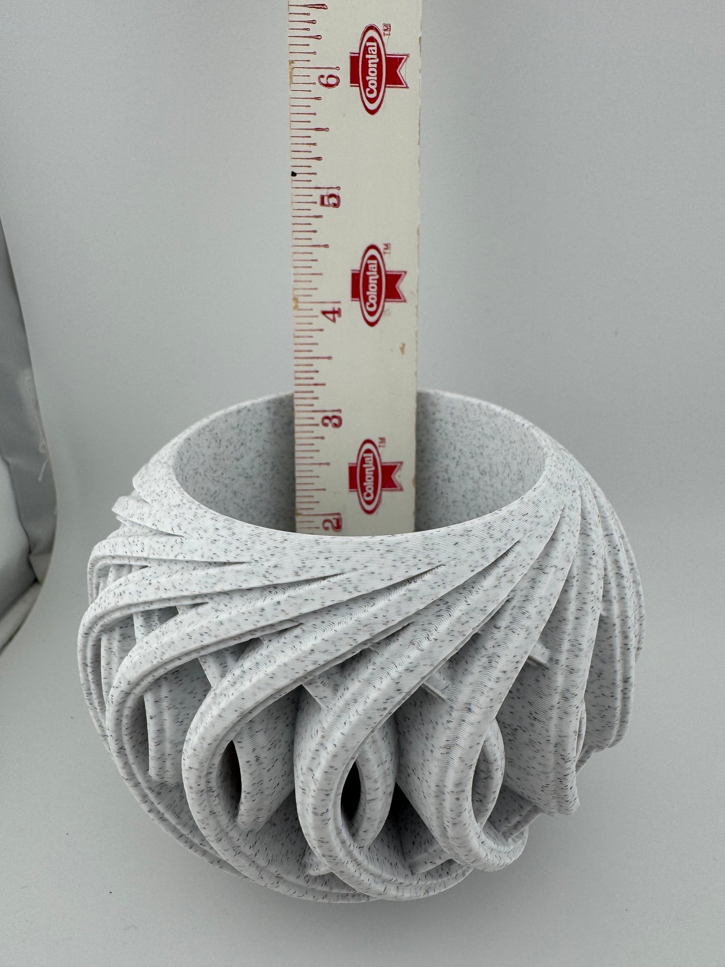 Flower Pot -- 3D Printed -- Swirly Girl
