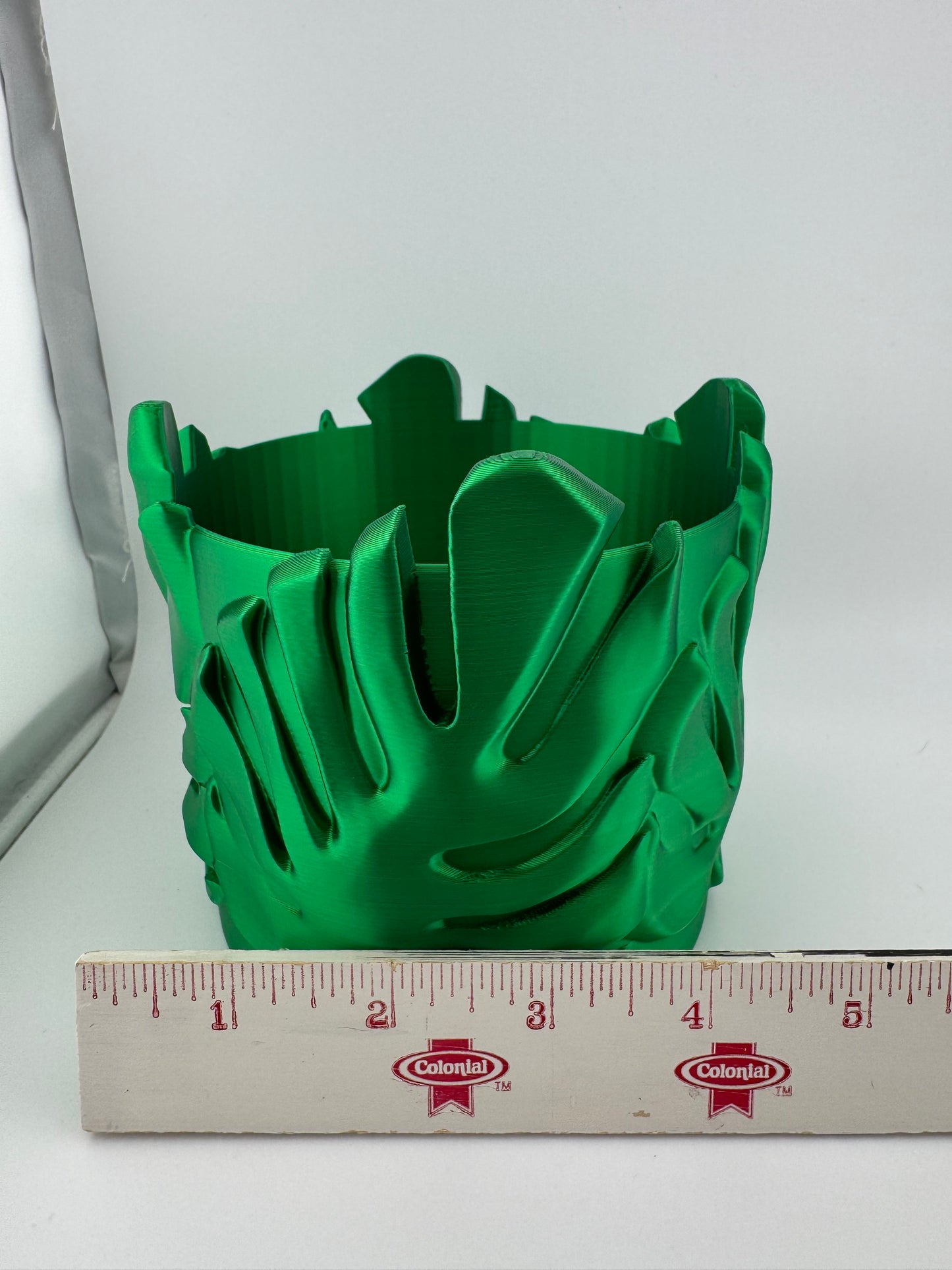 Flower Pot -- 3D Printed -- Jade Green Monstera Plant Pot