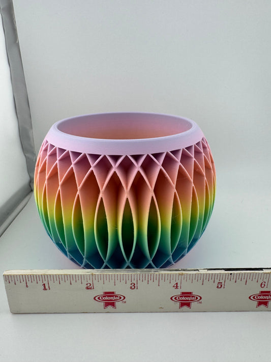 Flower Pot -- 3D Printed -- Triple Wave Planter