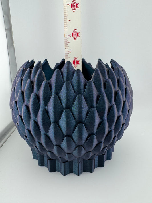 Flower Pot -- 3D Printed -- The Dragon Scale Planter Pot with Tray