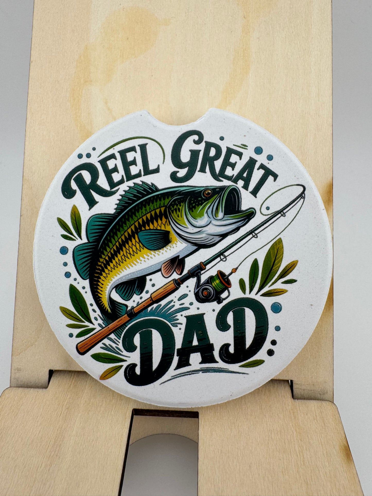 Car Coaster -- UV Printed -- Reel Great Dad