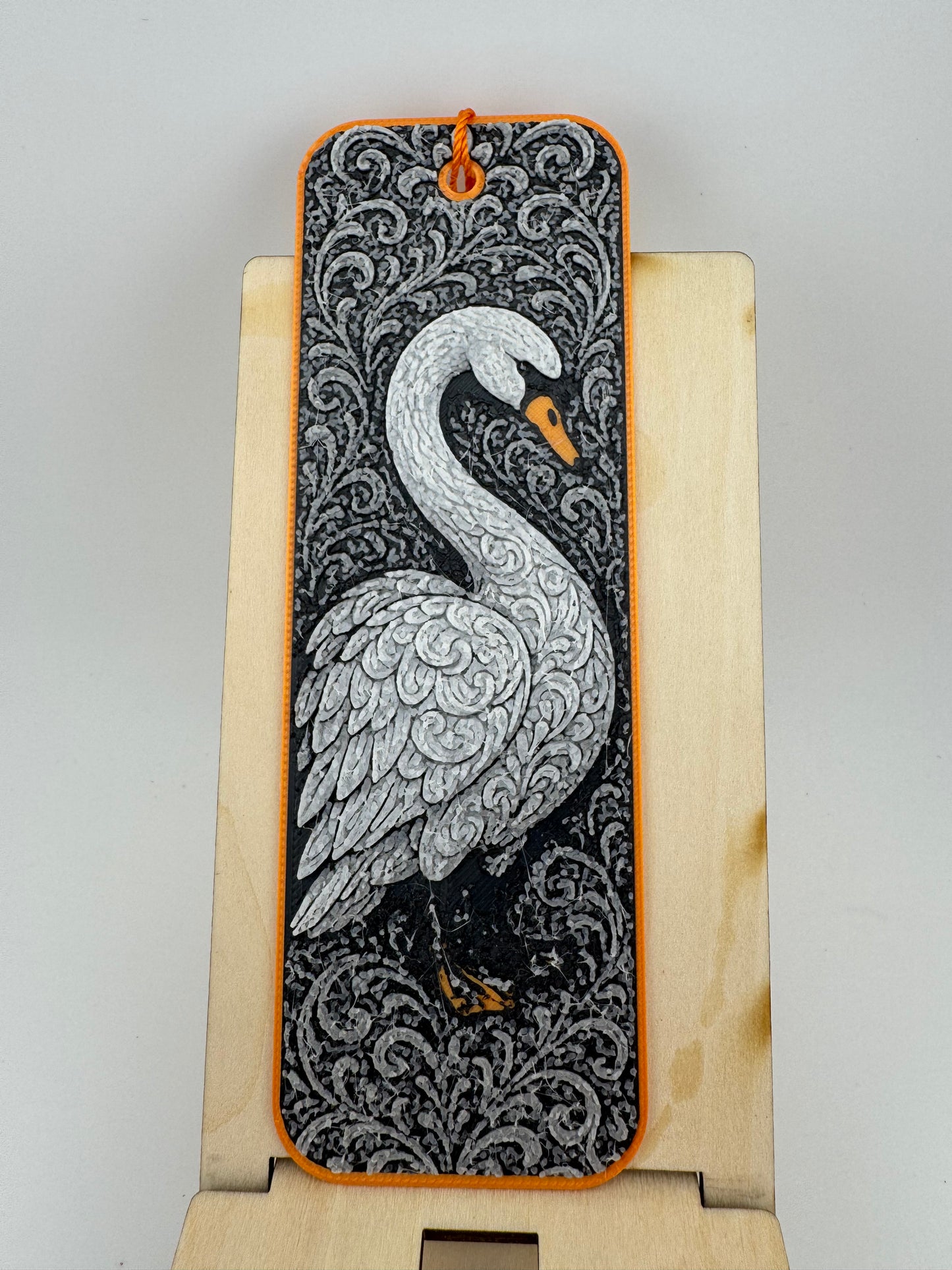 Bookmark -- 3D Printed -- Ornamental Swan