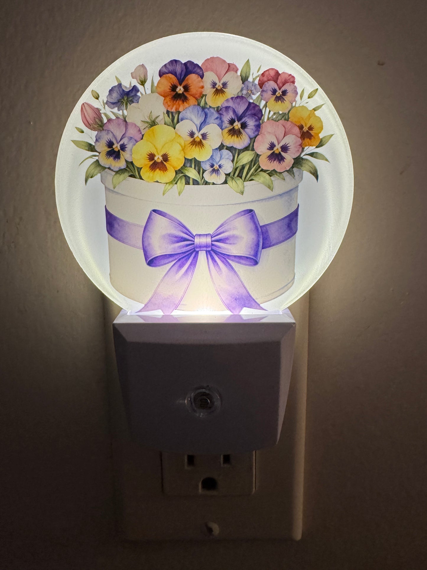 Night Light -- UV Printed -- Pansies