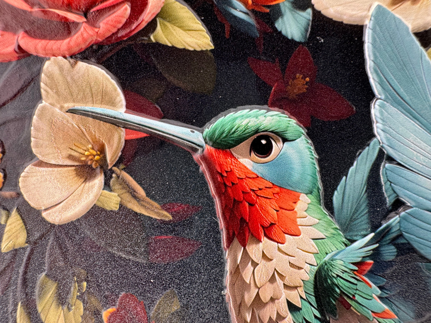 Box Wooden -- UV Printed -- Hummingbirds and Flowers