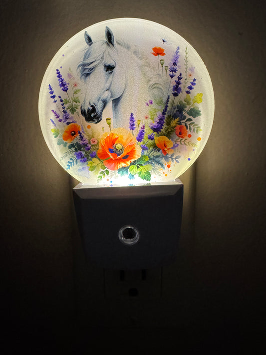 Night Light -- UV Printed -- Horse and Flowers