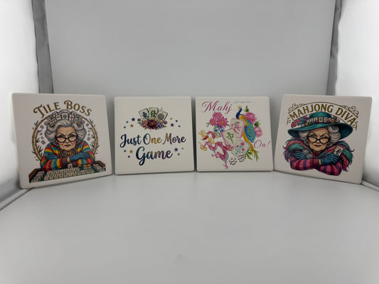 Coaster -- UV Printed -- Square -- Mahjong (Set of 4)