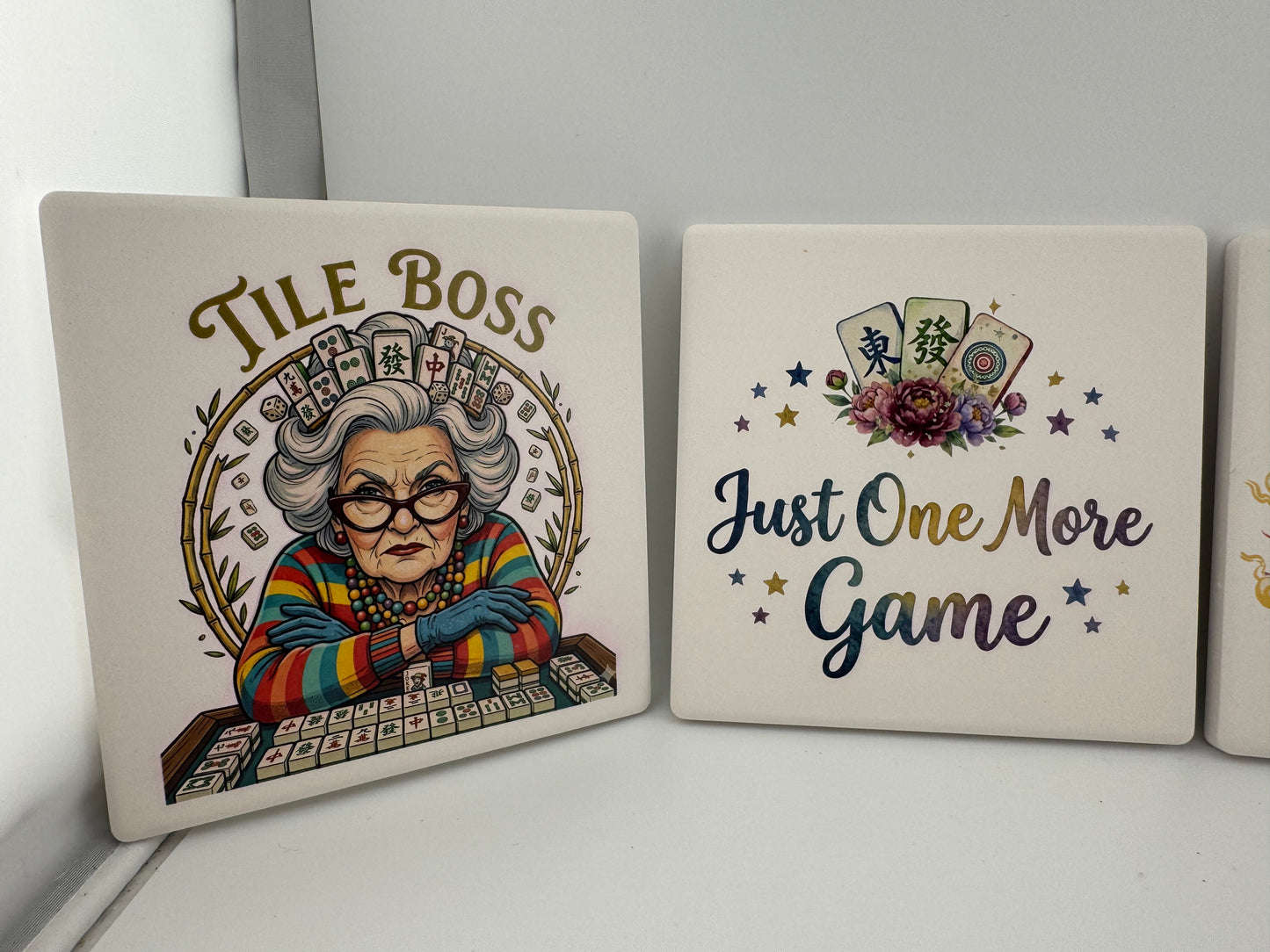 Coaster -- UV Printed -- Square -- Mahjong (Set of 4)