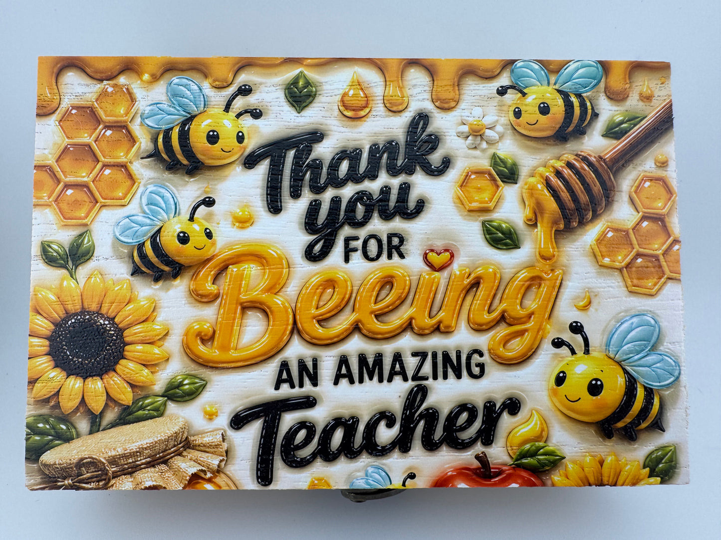Box Wooden -- UV Printed -- Thank You For Beeing My Teacher