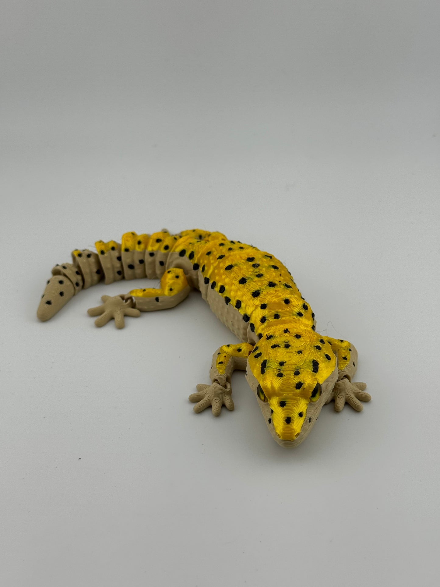 Reptile -- 3D Printed -- Painted Leopard Gecko (Yellow)