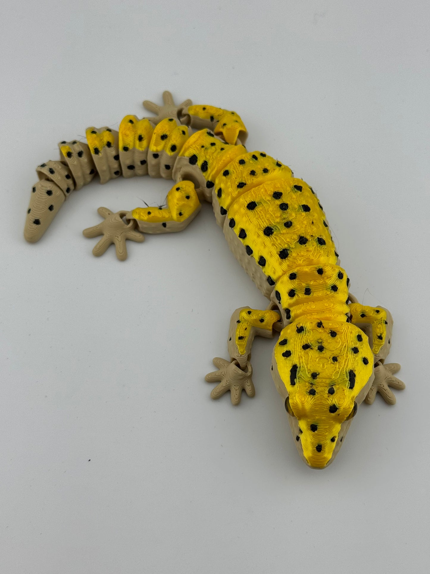 Reptile -- 3D Printed -- Painted Leopard Gecko (Yellow)