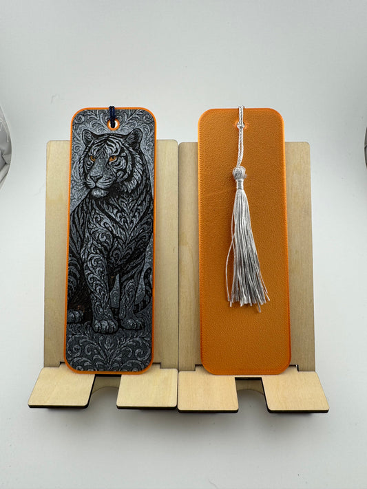 Bookmark -- 3D Printed -- Ornamental Tiger