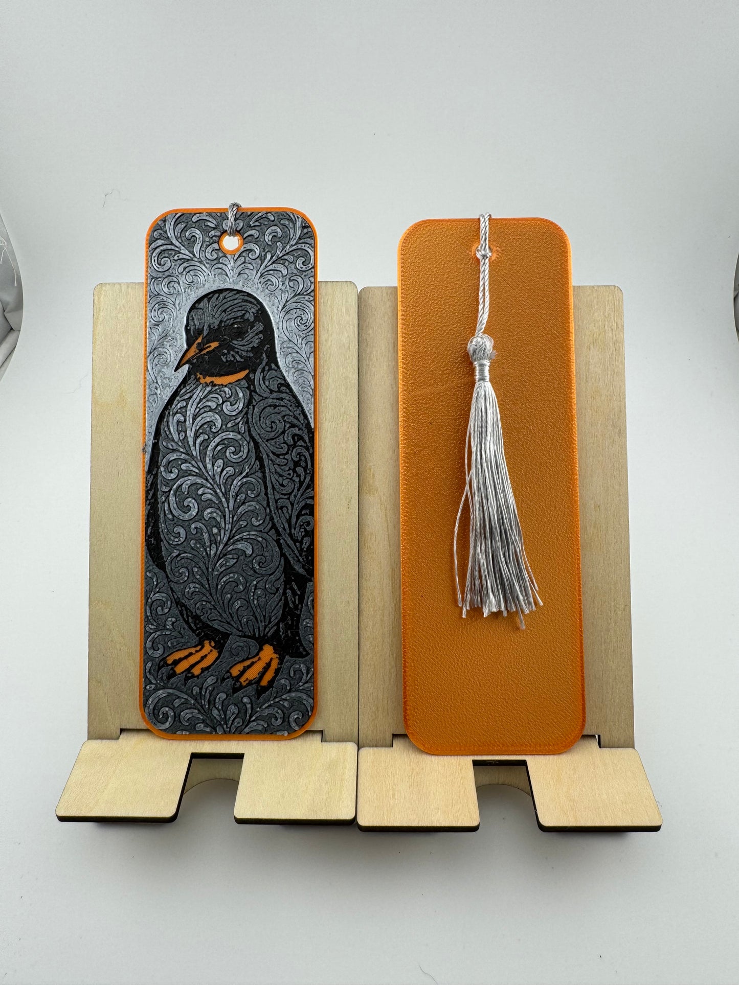 Bookmark -- 3D Printed -- Ornamental Penguin