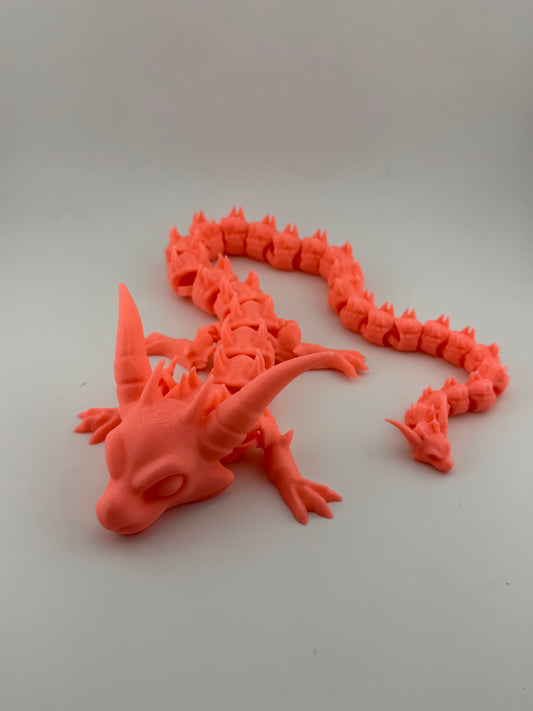 Dragon -- 3D Printed -- Pyrrhus Red Glow-in-the-Dark