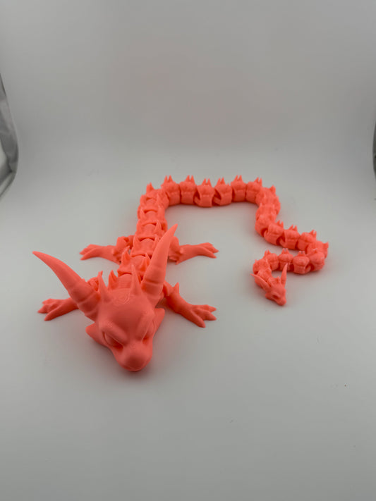 Dragon -- 3D Printed -- Pyrrhus Red Glow-in-the-Dark