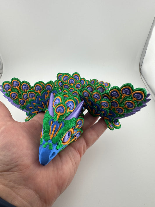 Dragon -- 3D Printed -- Baby Peacock Dragon