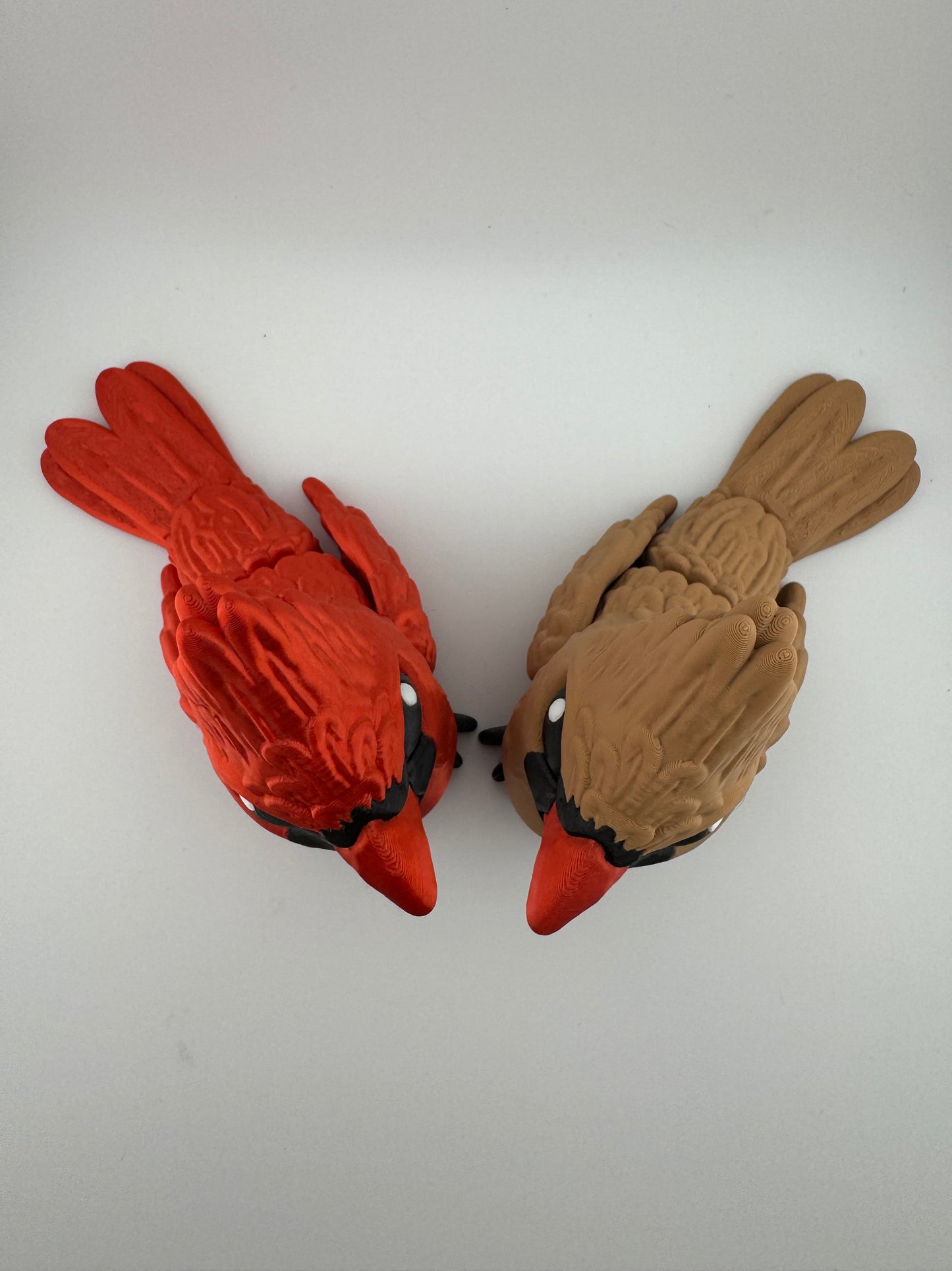 Bird -- 3D Printed -- Cardinal Male and Female