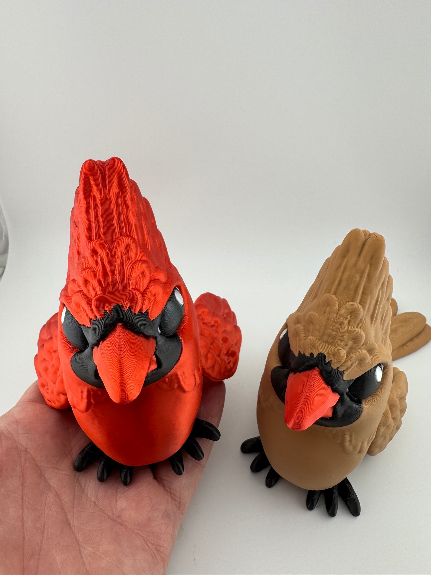 Bird -- 3D Printed -- Cardinal Male and Female