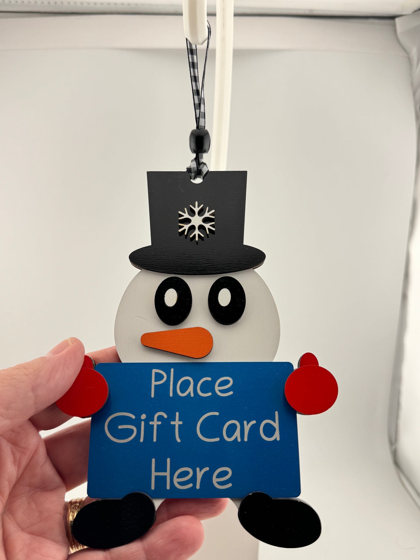 Ornament -- Laser -- Wooden -- GIft Card Holder -- Snowman