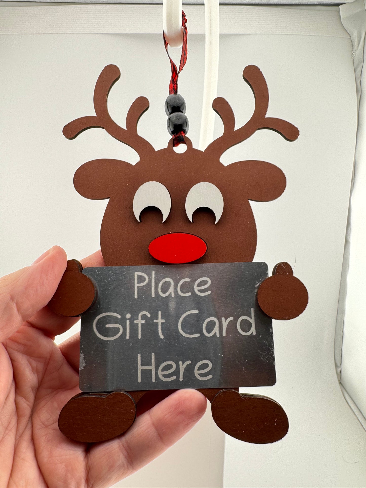 Ornament -- Laser -- Wooden -- Gift Card Holder Reindeer