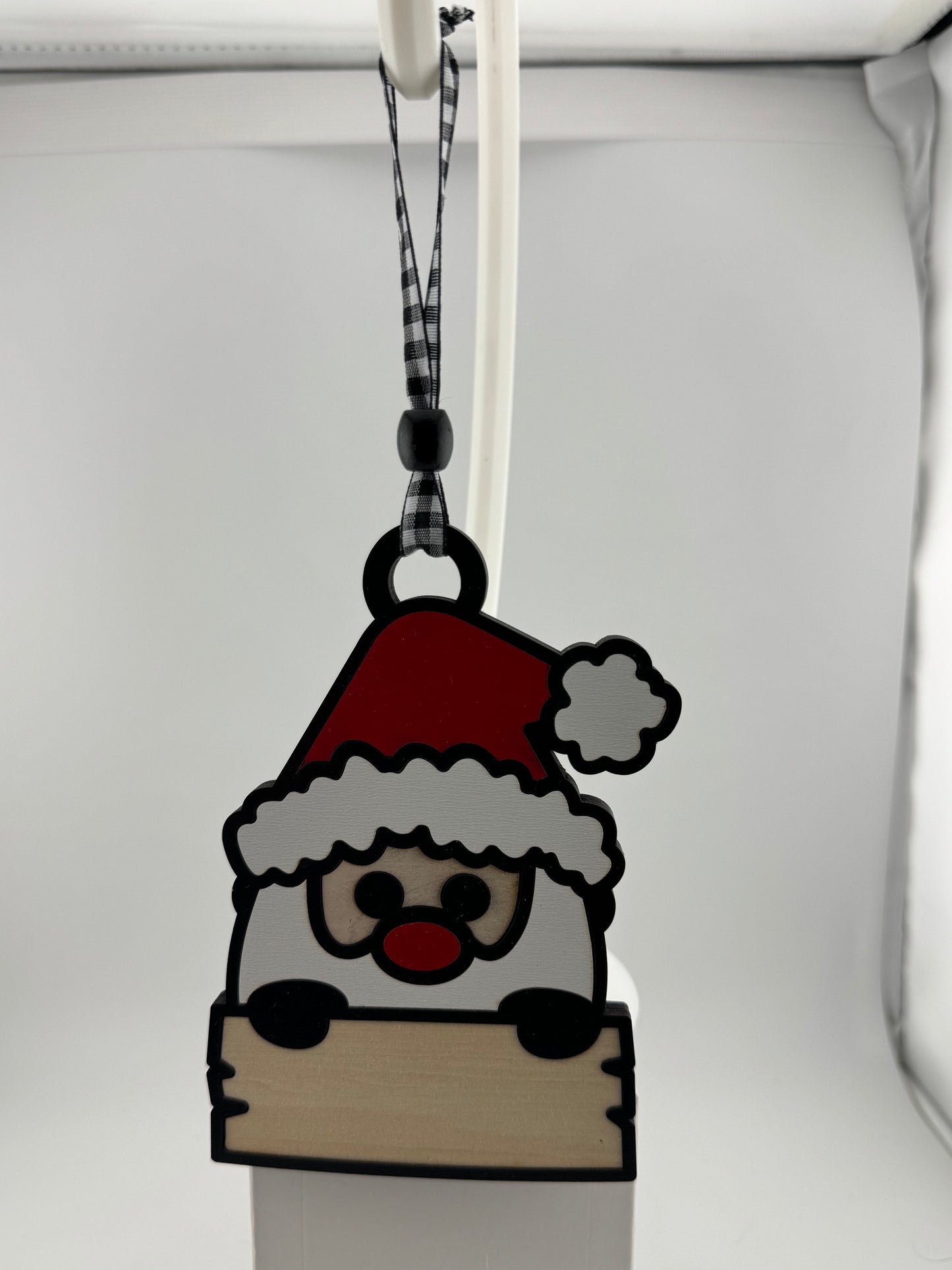 Ornament -- Laser -- Wooden -- Personalized -- Head Ornament Santa