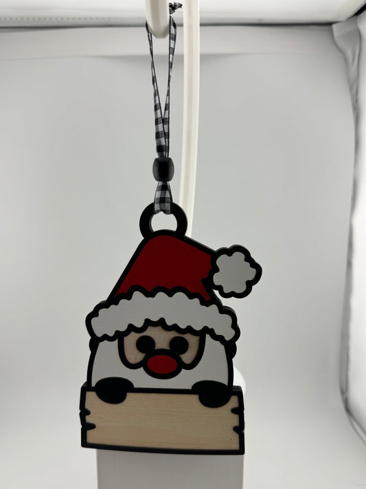 Ornament -- Laser -- Wooden -- Personalized -- Head Ornament Santa