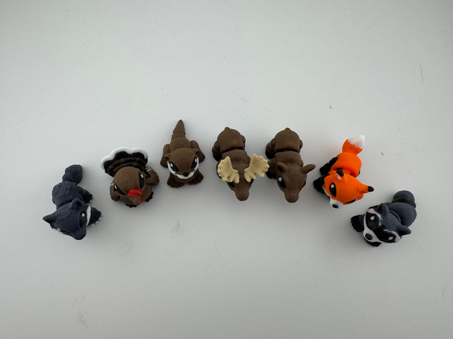 Woodland Hatchlings -- 3D Printed -- Moose, Wolf, Fox, River Otter, Turkey