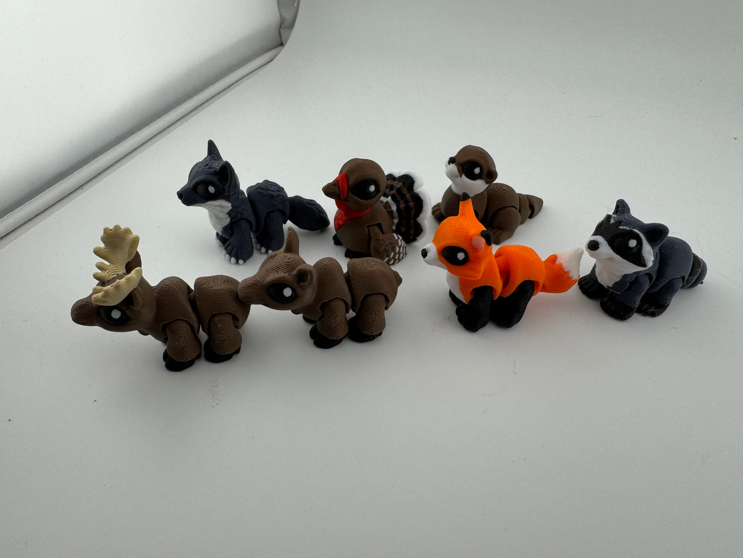 Woodland Hatchlings -- 3D Printed -- Moose, Wolf, Fox, River Otter, Turkey
