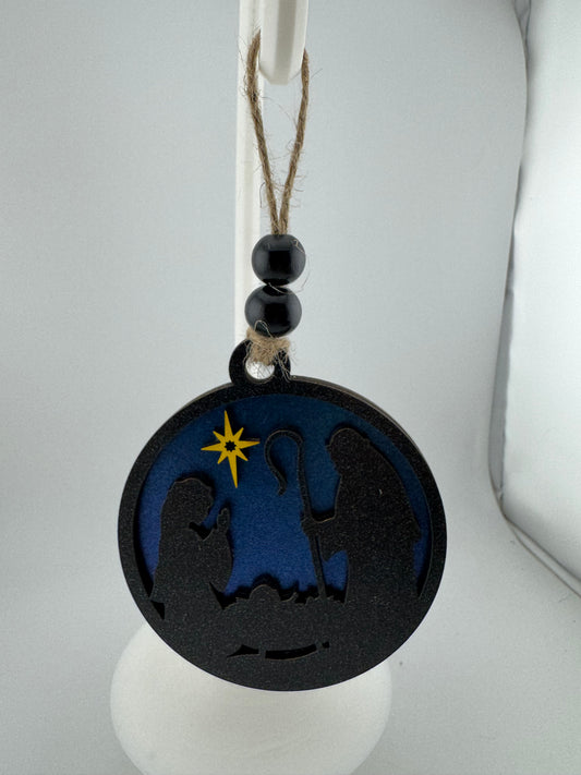 Ornament -- Laser -- Wooden/Acrylic -- Nativity