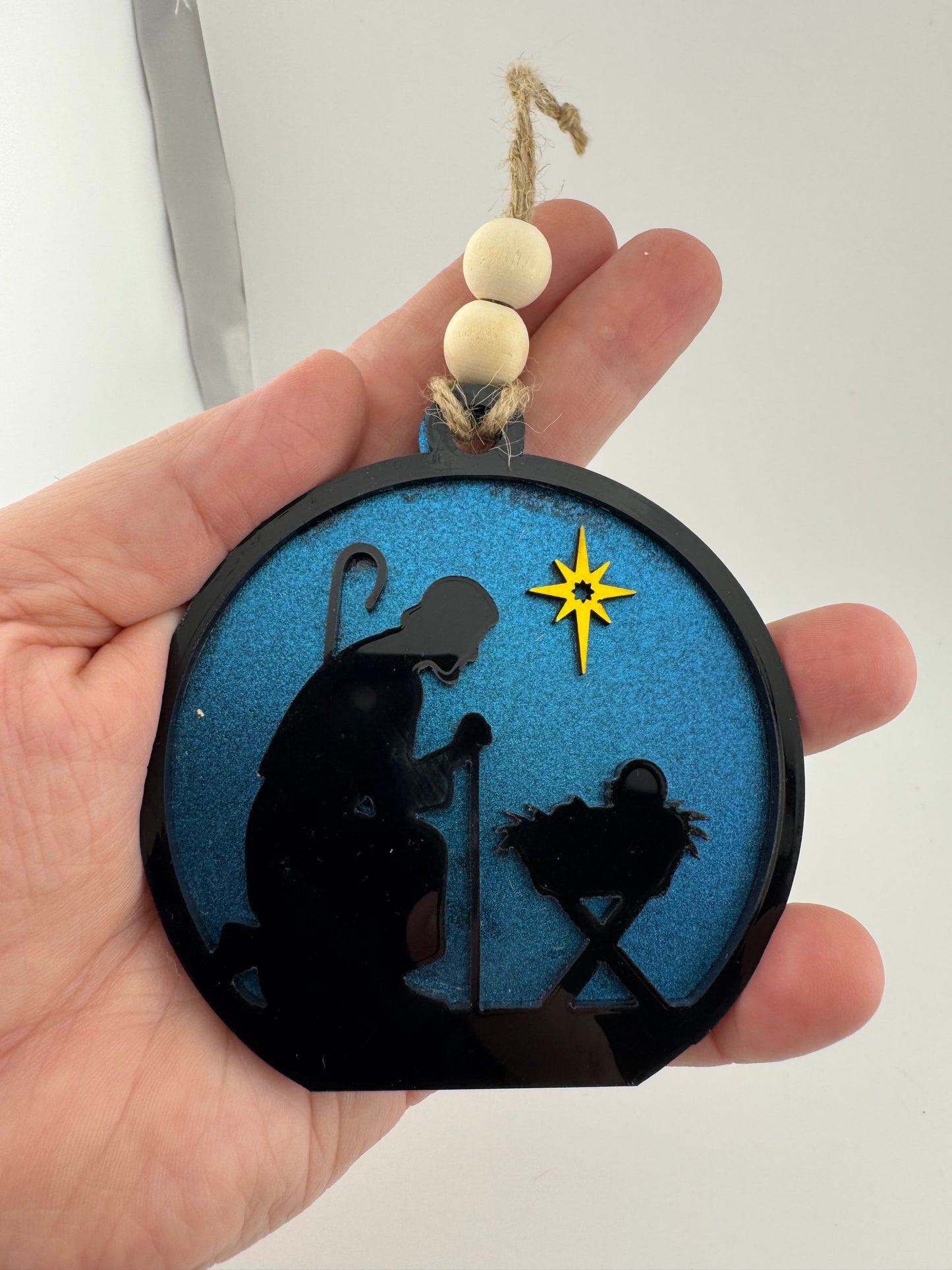 Ornament -- Laser -- Wooden/Acrylic -- Nativity