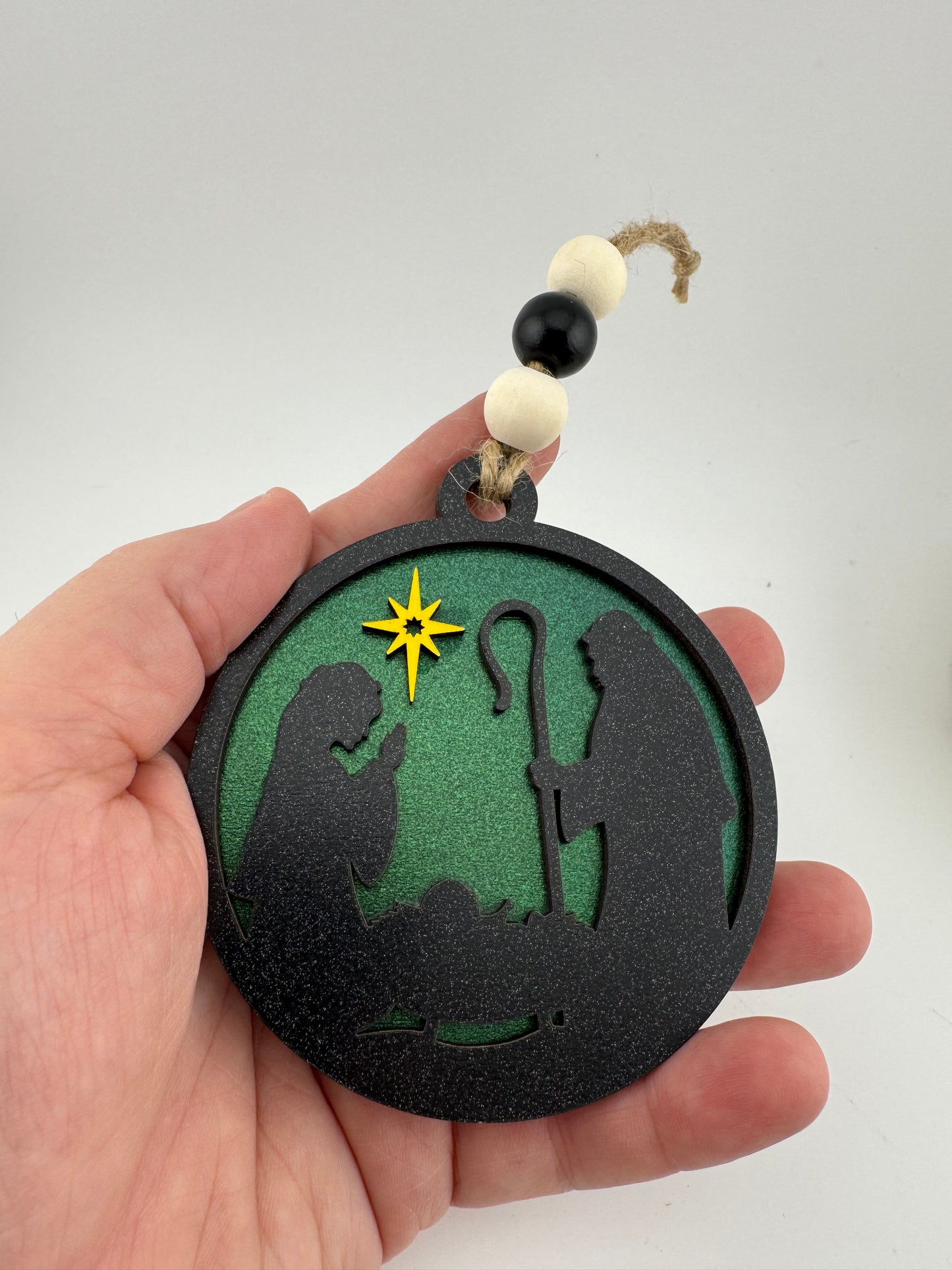 Ornament -- Laser -- Wooden/Acrylic -- Nativity