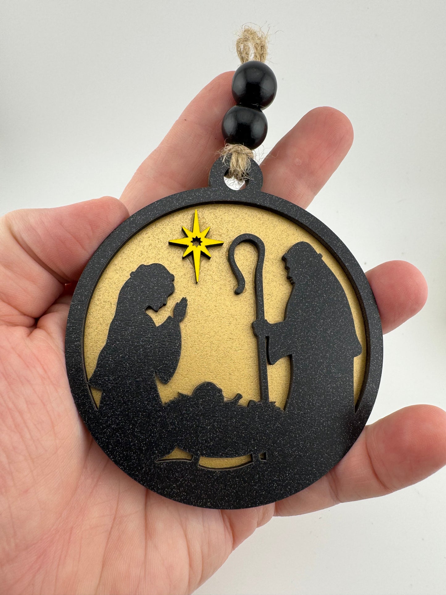 Ornament -- Laser -- Wooden/Acrylic -- Nativity