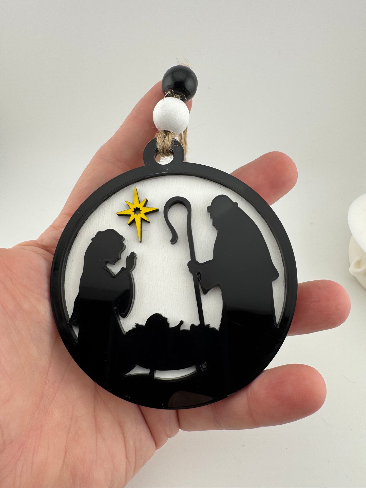 Ornament -- Laser -- Wooden/Acrylic -- Nativity