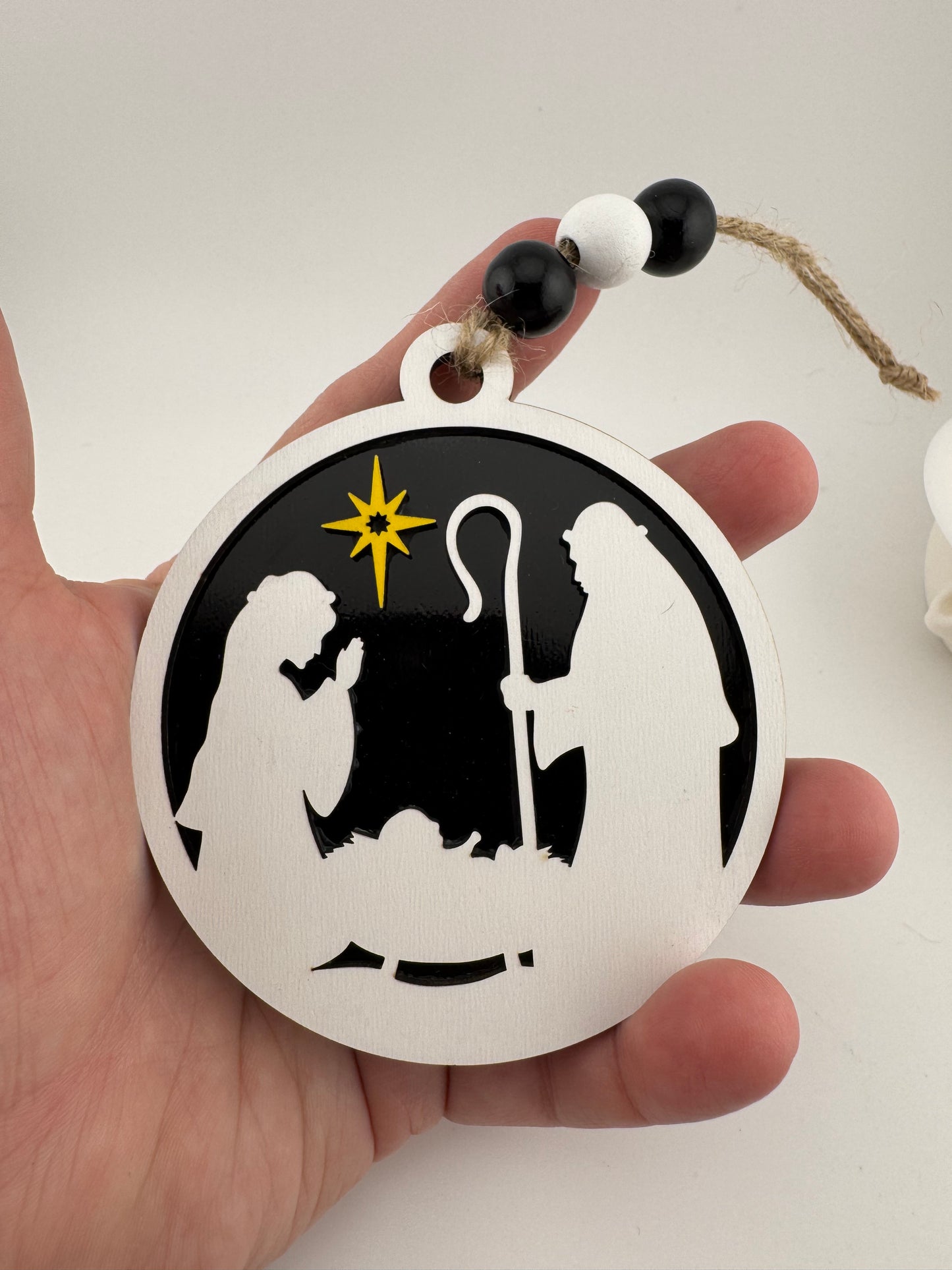 Ornament -- Laser -- Wooden/Acrylic -- Nativity