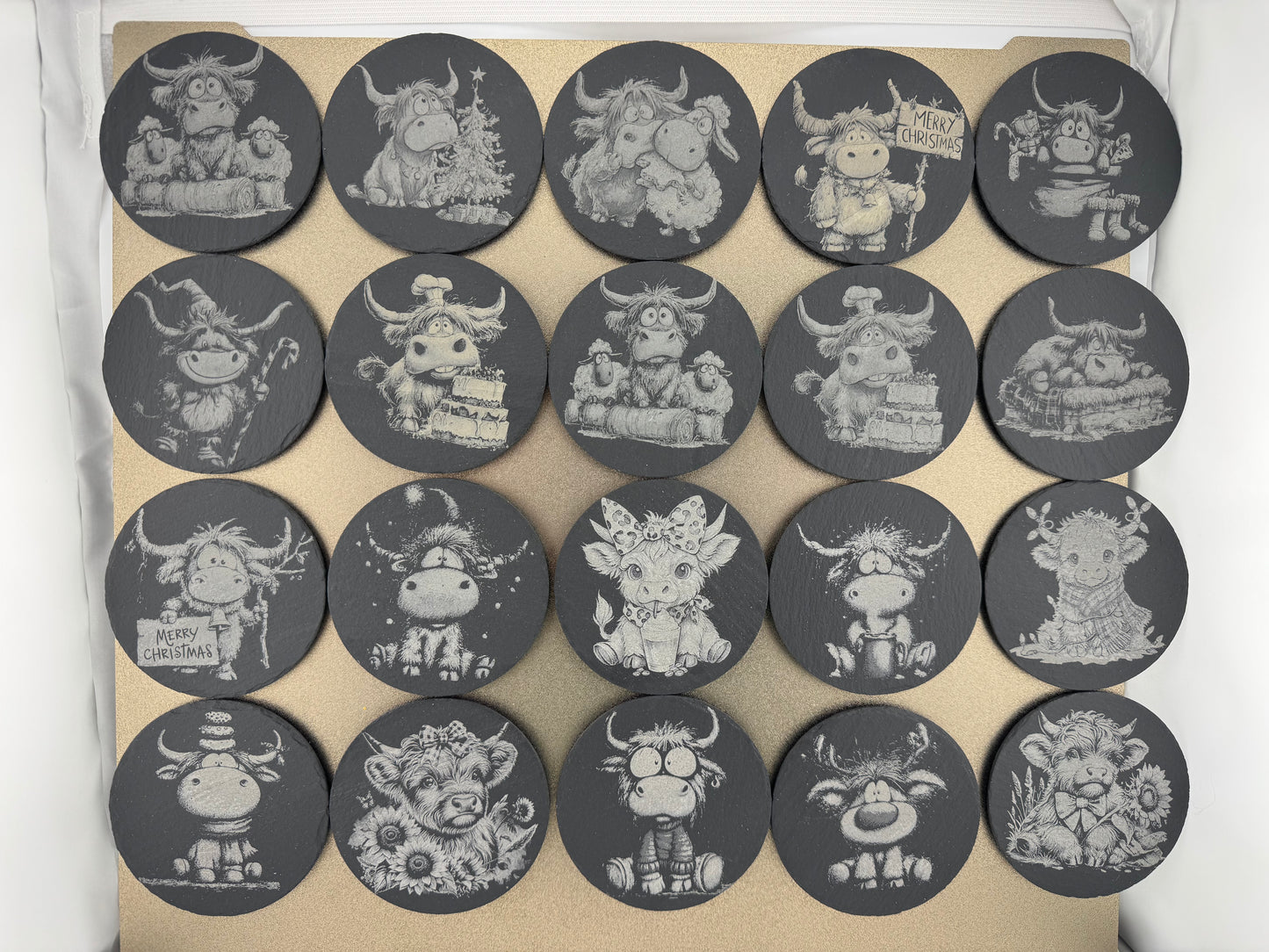 Magnet -- Laser -- Slate -- Highland Cow