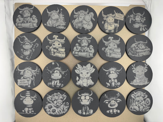 Magnet -- Laser -- Slate -- Highland Cow