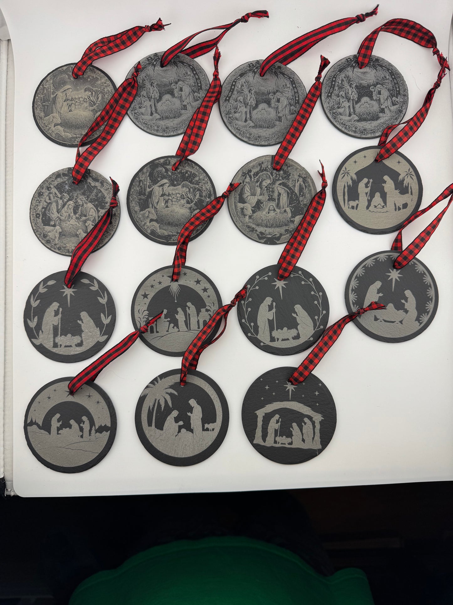 Ornament -- Laser -- Slate -- Nativity Scenes