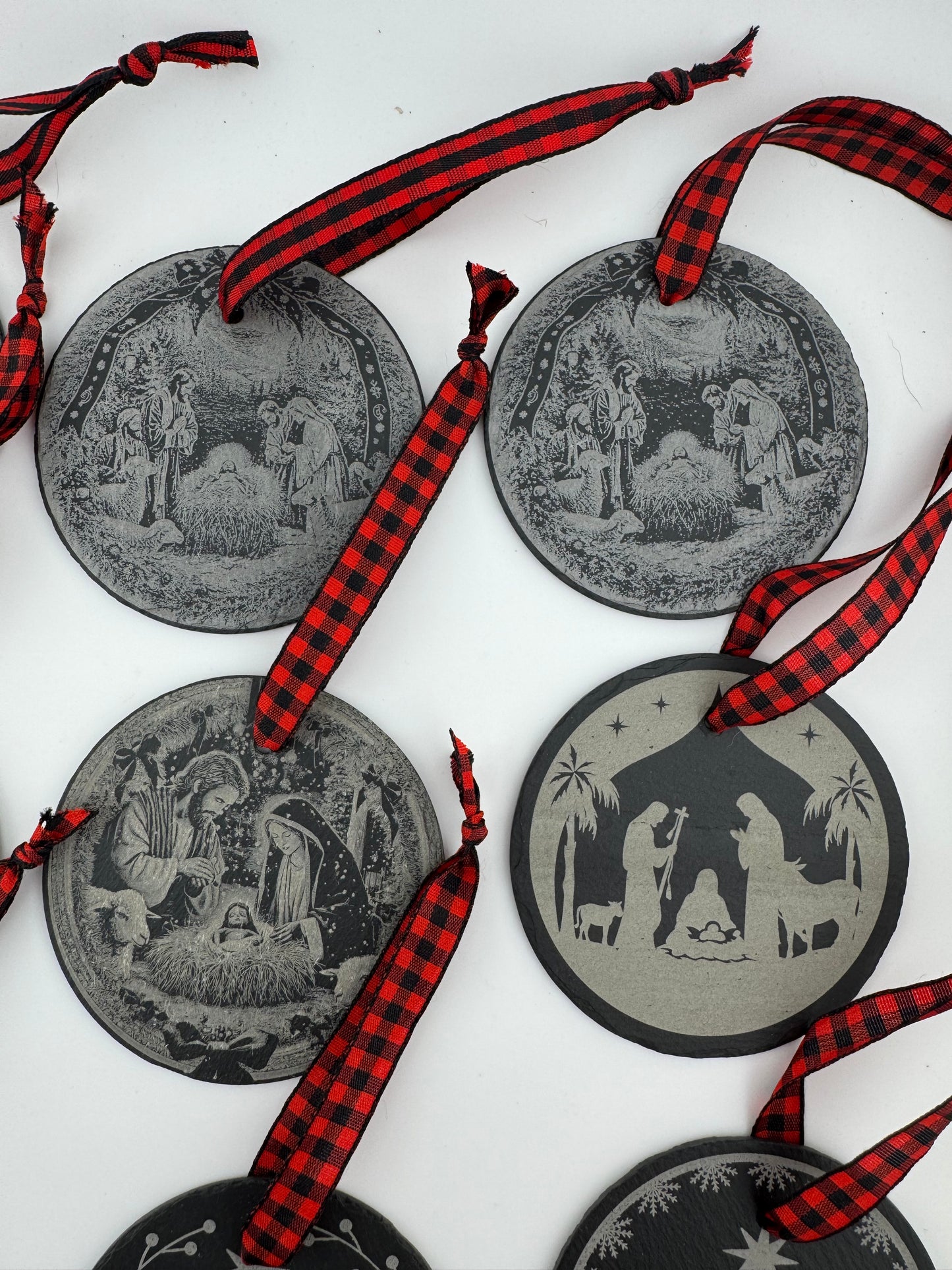 Ornament -- Laser -- Slate -- Nativity Scenes
