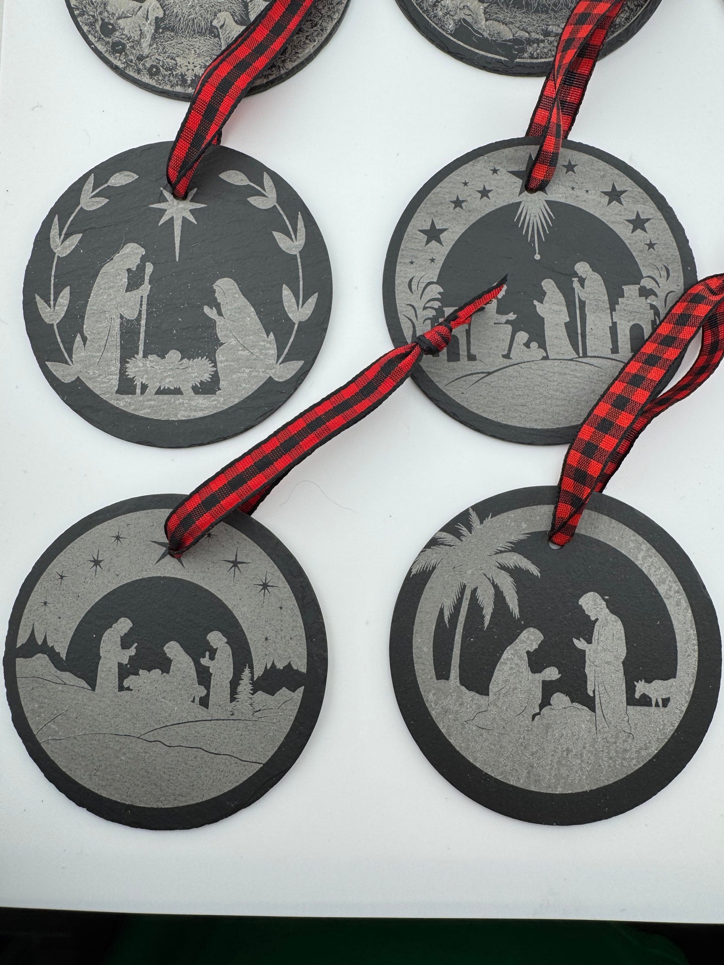 Ornament -- Laser -- Slate -- Nativity Scenes